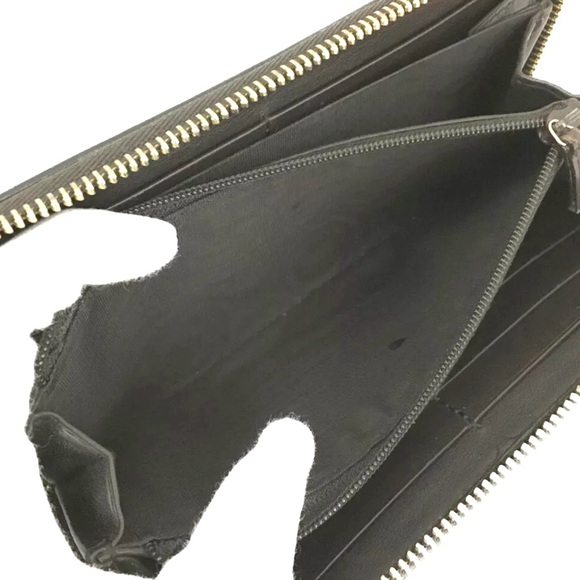 🏆💎💯 GUCCI Interlocking G GG Logo Canvas Leather Zip Around Long Wallet/ - Picture 6 of 7